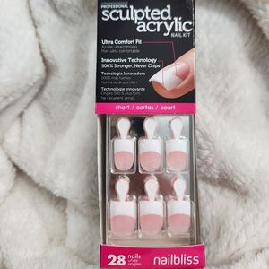 Sculpted Acrylic French Short Nails